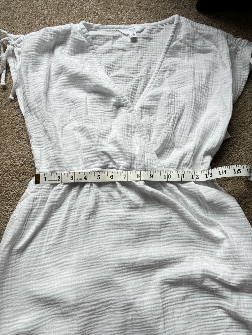 Time and Tru White V-Neck Summer Dress - Picture 13 of 15